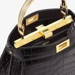 FENDI Peekaboo ISeeU Petite Black crocodile leather bag - Image 2